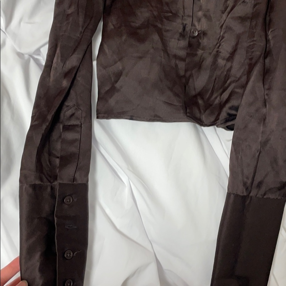 Orseund Iris Chocolate Silk Blouse - Picture 5 of 7